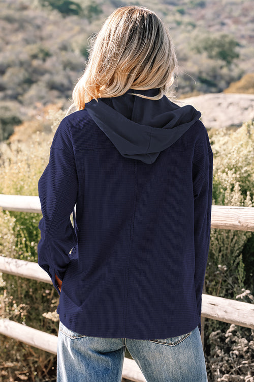 2-in-1 Textured Knit Hooded Jacket