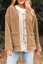 Plush Corduroy-Trim Patchwork Jacket