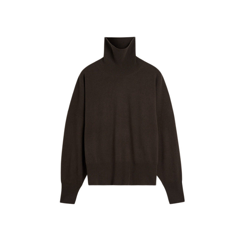 Batwing-Sleeve Cashmere Turtleneck Sweater