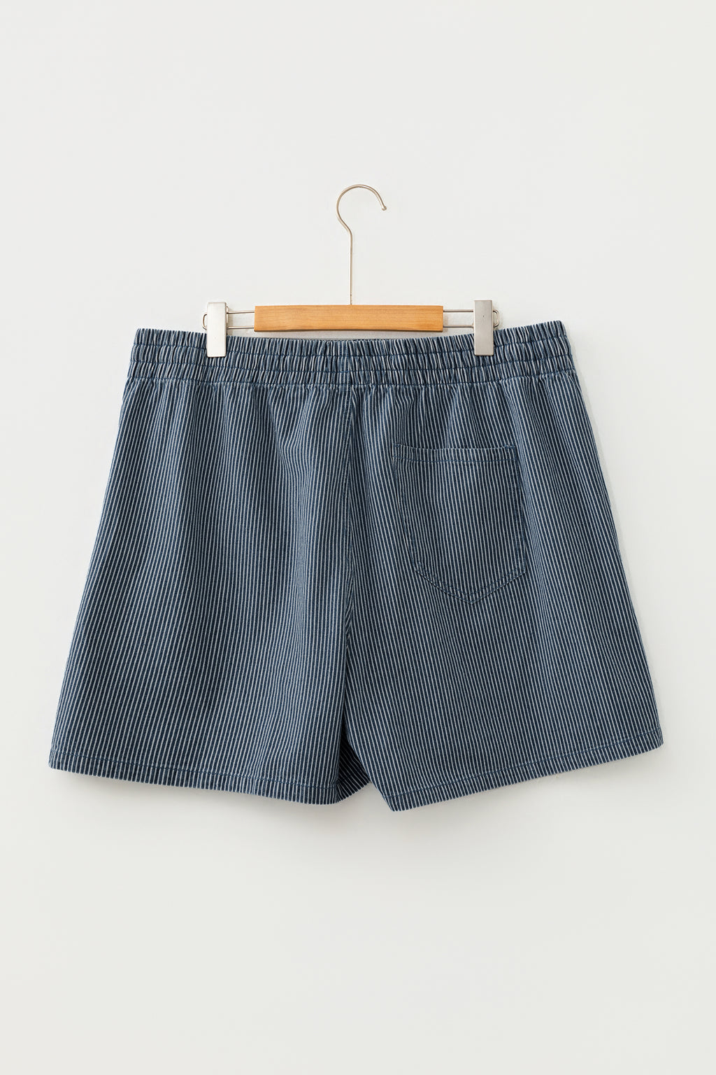 Striped Drawstring Denim Shorts