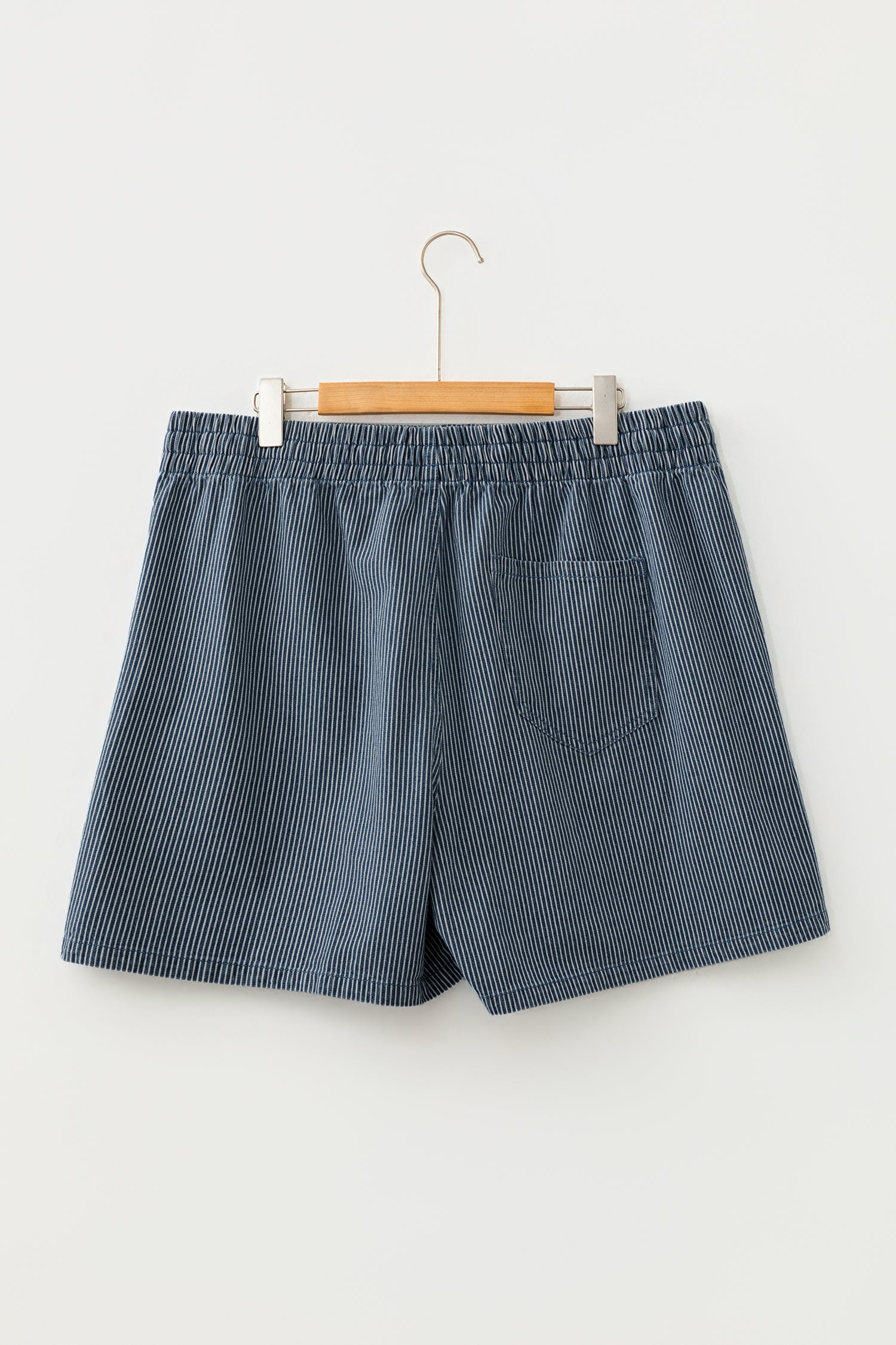 Striped Drawstring Denim Shorts