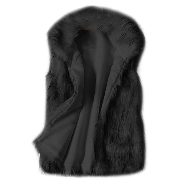 Open-Front Faux Fur Vest