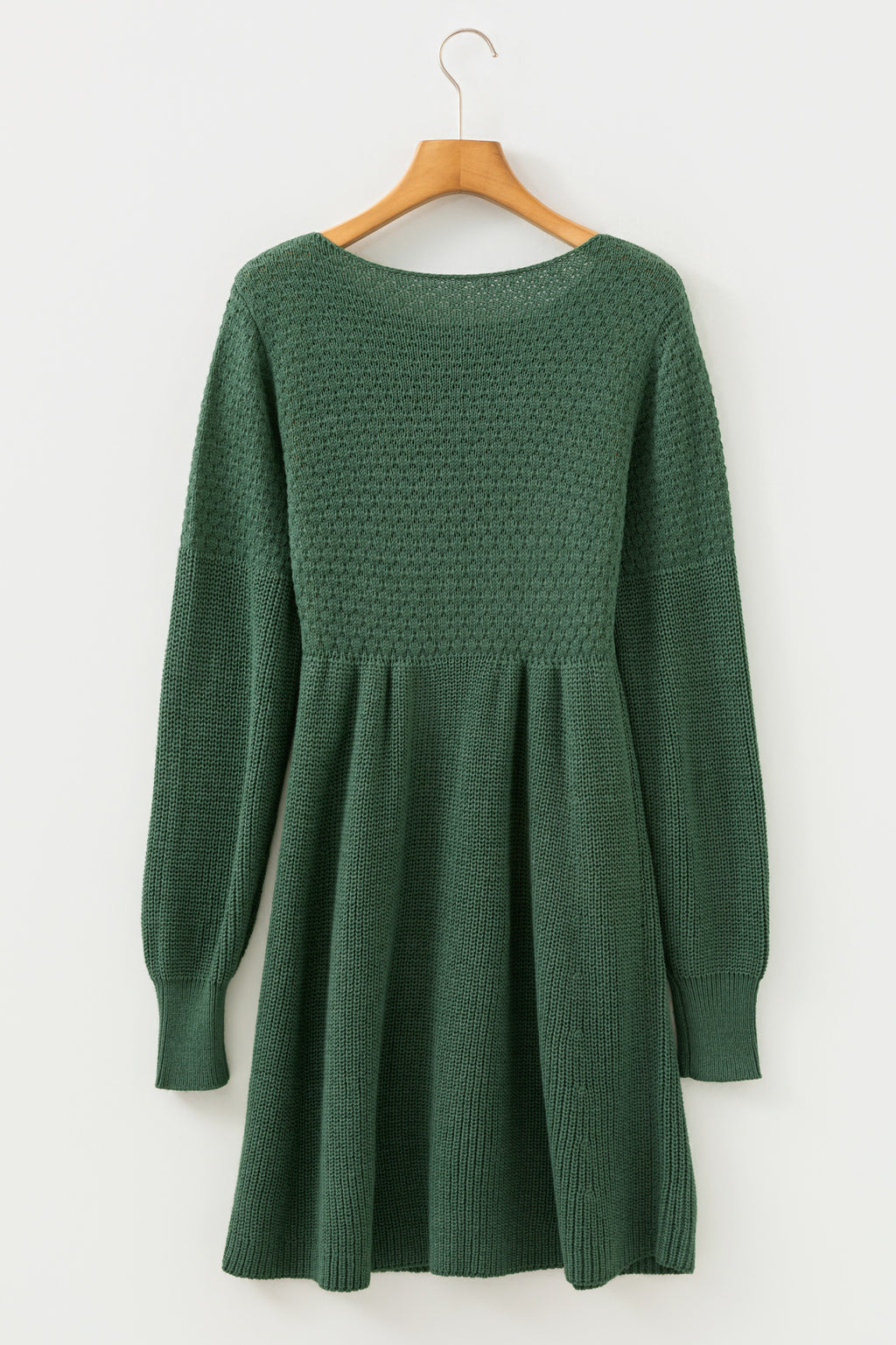 Green Lantern Sleeve Empire Waist Mini Sweater Dress