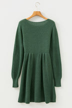 Green Lantern Sleeve Empire Waist Mini Sweater Dress