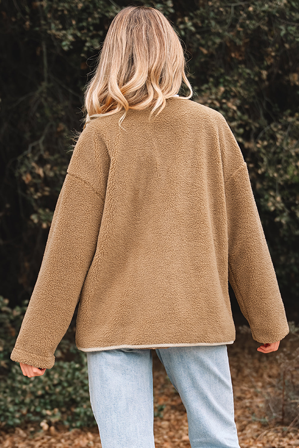 Plush Corduroy-Trim Patchwork Jacket