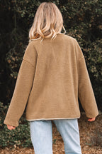Plush Corduroy-Trim Patchwork Jacket