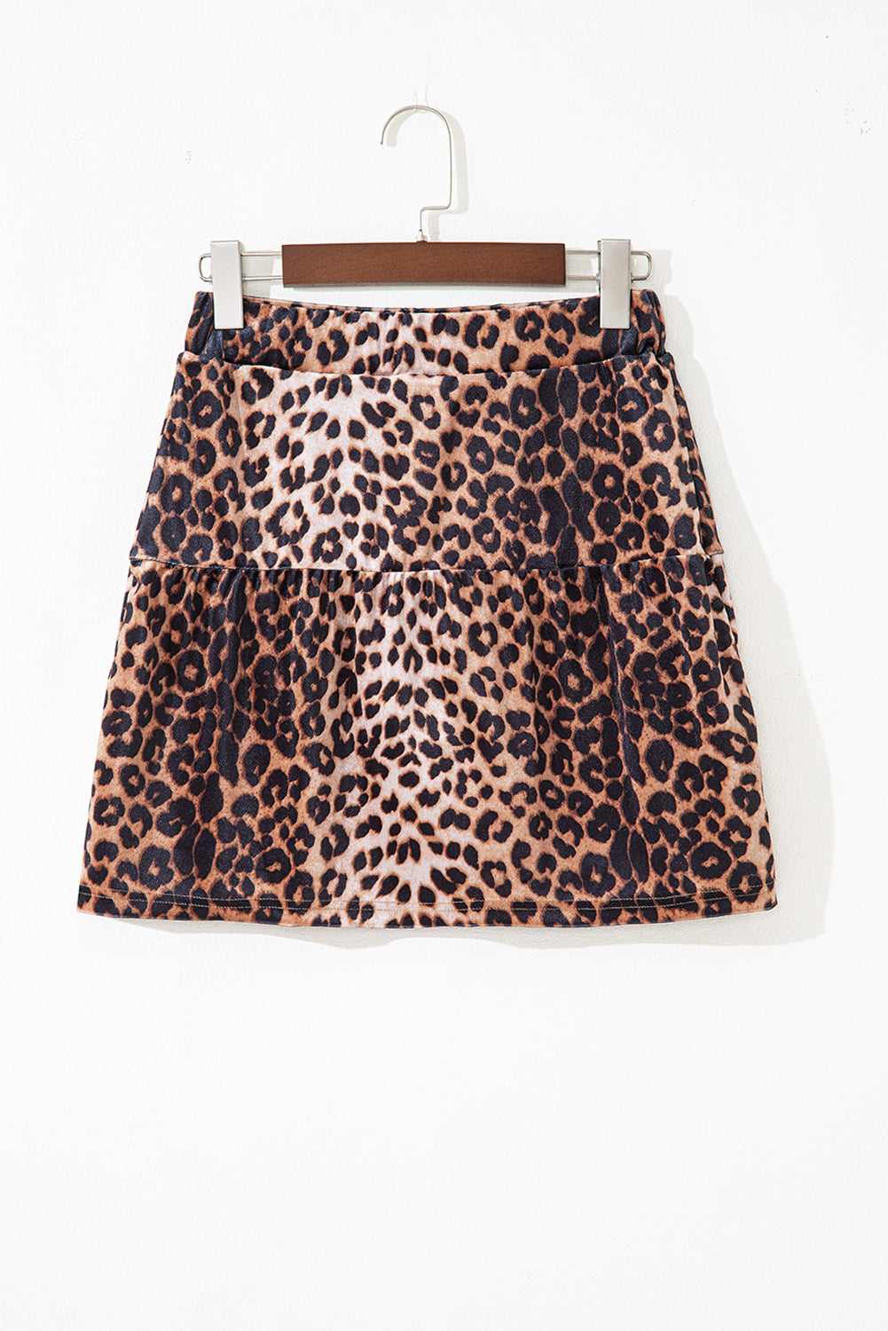 Leopard Print Tiered Mini Skirt
