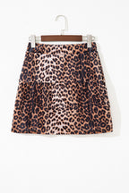 Leopard Print Tiered Mini Skirt