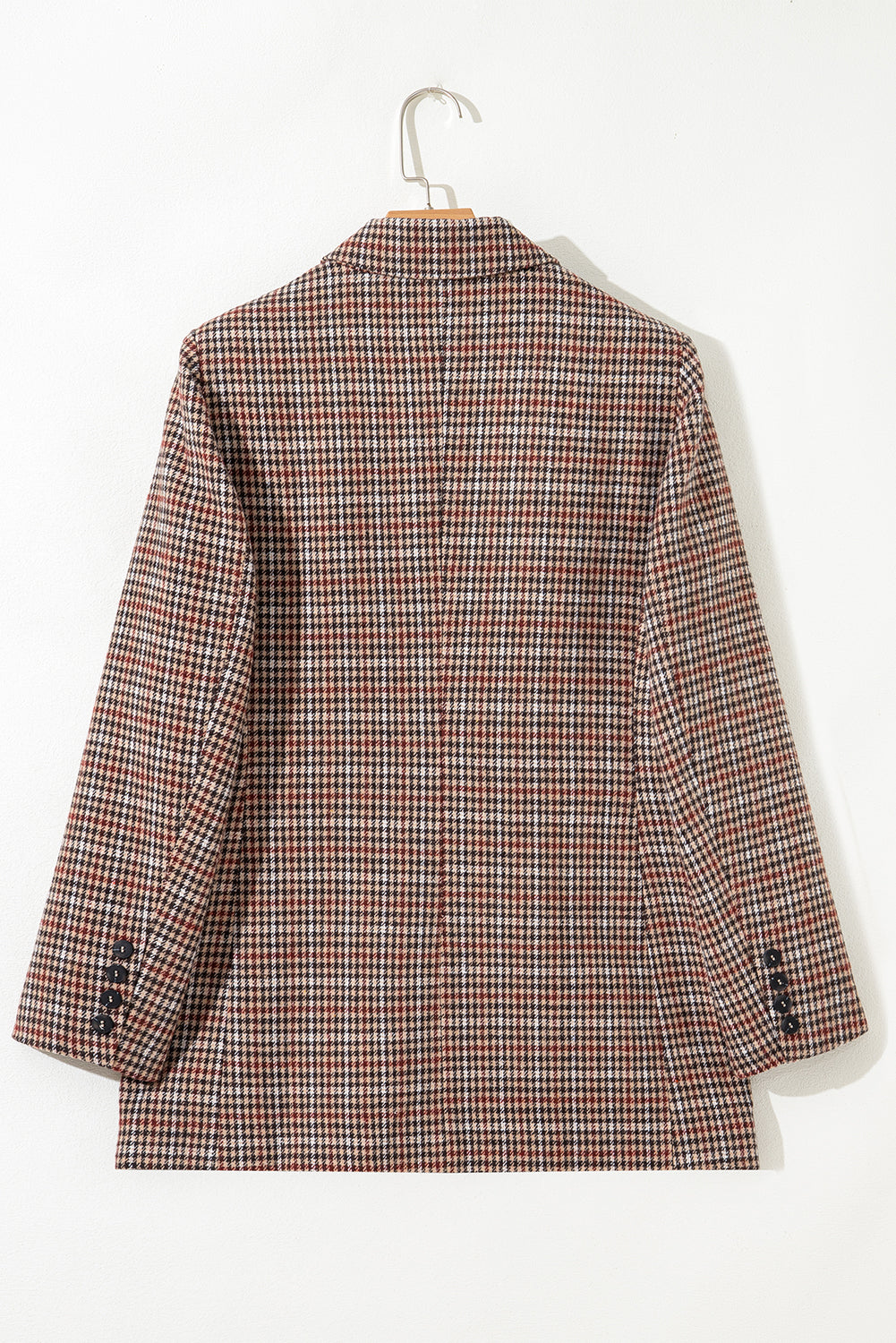 Houndstooth Lapel-Collar Blazer