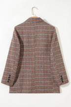 Houndstooth Lapel-Collar Blazer