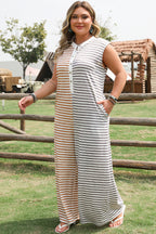 Striped Color-Block Wide-Leg Jumpsuit