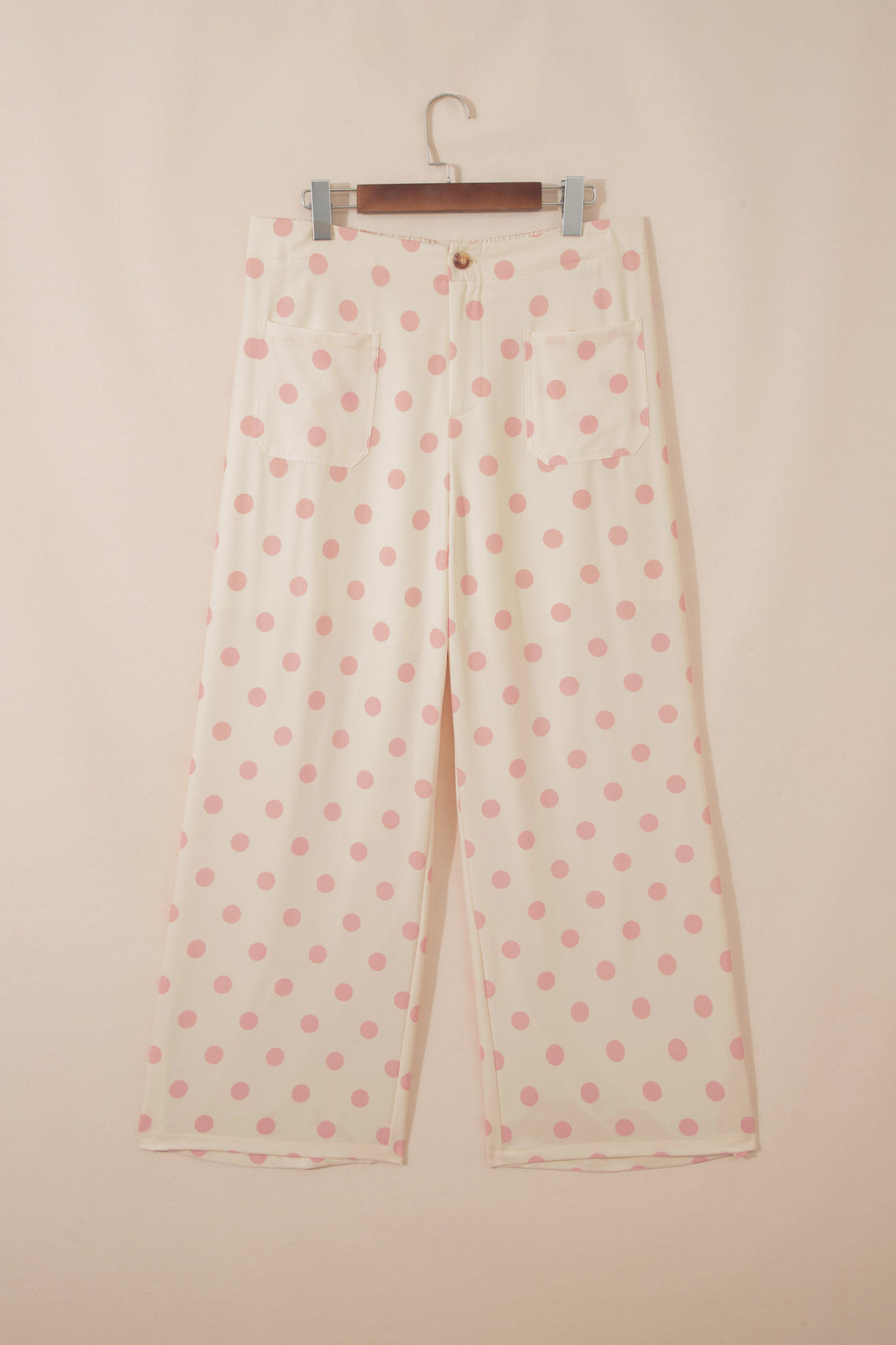 Polka Dot Mid-Rise Straight-Leg Pants