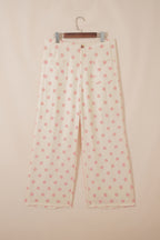 Polka Dot Mid-Rise Straight-Leg Pants